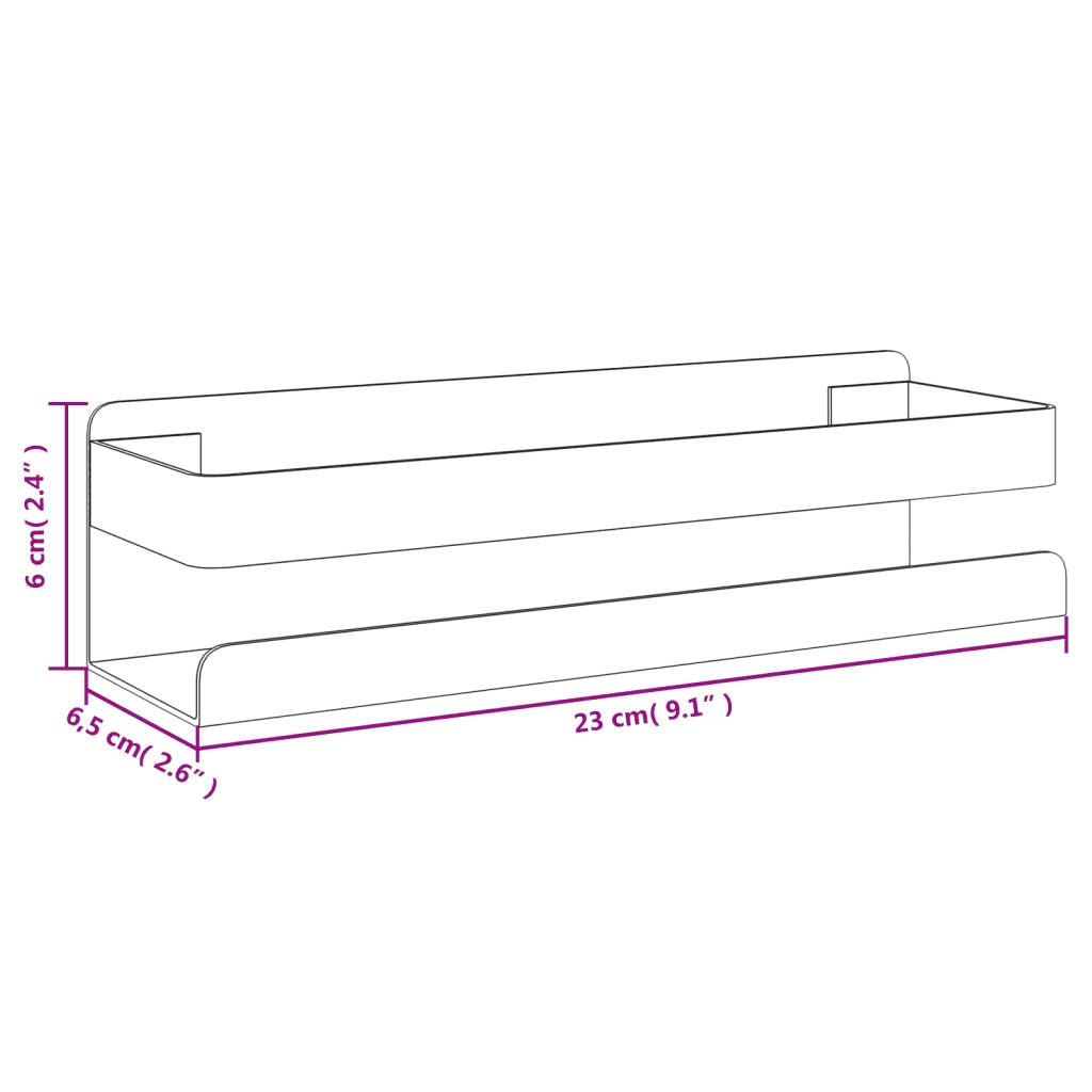 Mensola per Doccia 23x6,5x6 cm in Acciaio Inox 304 Spazzolato 4004906
