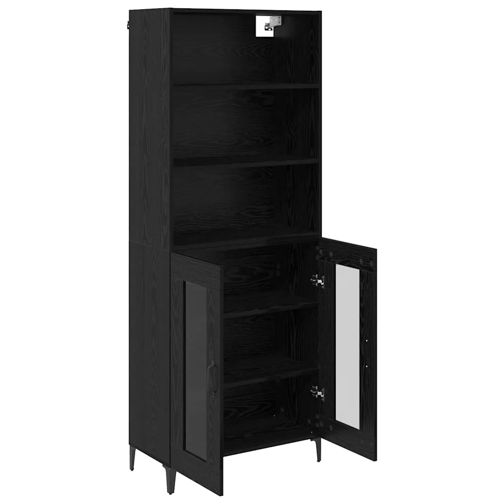 Credenza Rovere Nero 69,5 x 34 x 180 cm Legno multistrato 3416180