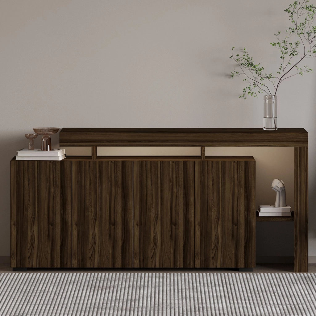 Credenza in legno "Beliz" - 170 x 35 x 80 cm - Noce