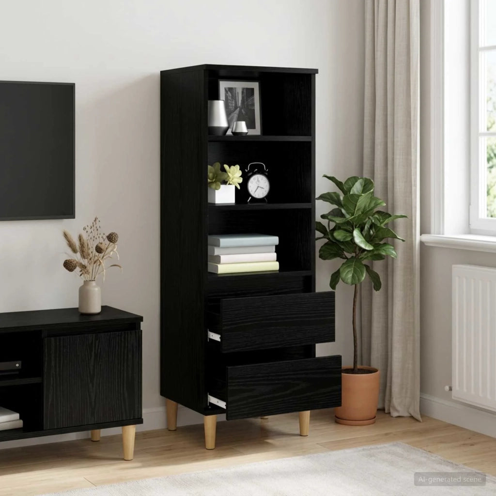 Credenza Rovere Nero 40 x 36 x 110 cm Legno ingegnerizzato 8009867