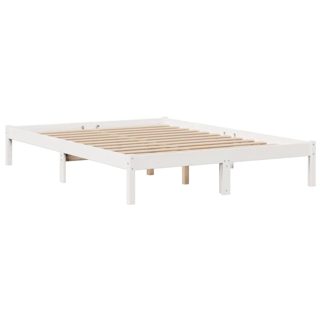 Letto Libreria senza Materasso Bianco 160x200 cm Legno di Pino