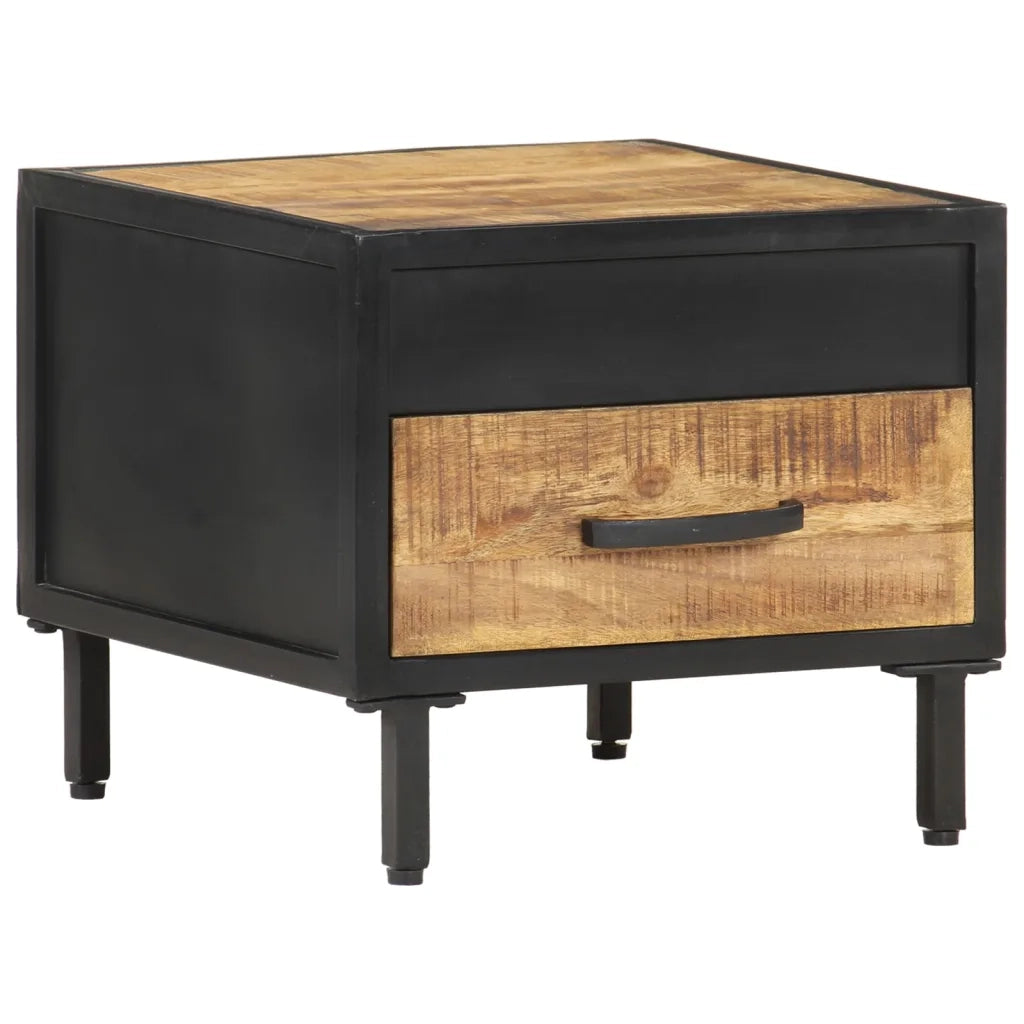 Comodino | Armadio da Notte | Mobiletto da notte 40x40x35 cm in Legno di Mango Grezzo
