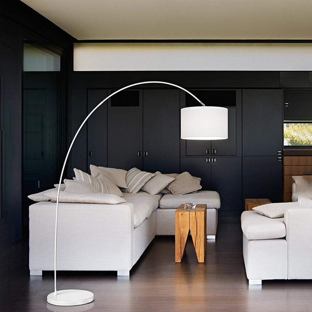 Piantana Contemporanea Callisto Metallo Bianco Tessuto 1 Luce E27