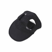 Pet Baseball, Lente Zomer Hondenhoeden Hondenzonnehoeden con Orecchini per Cane con Misura del Capo 30-40 cm - Nero
