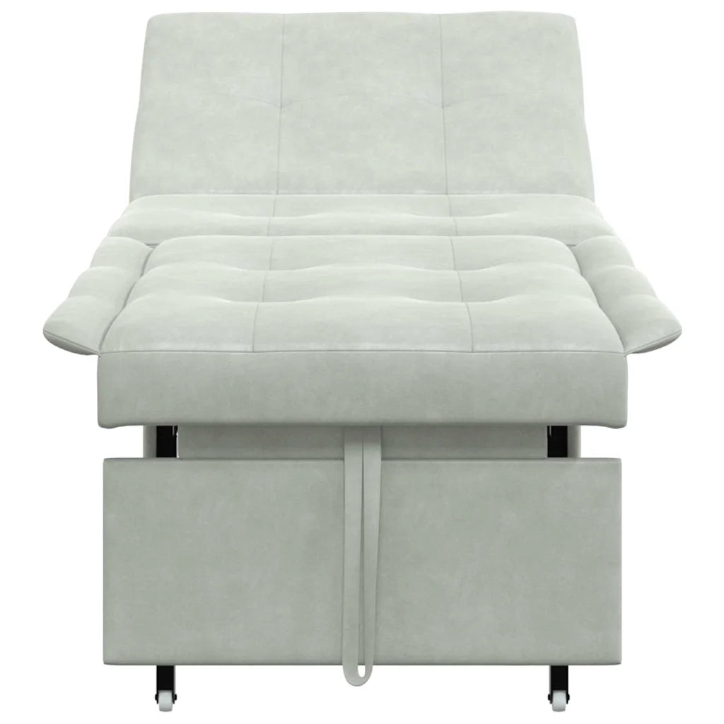 vidaXL Divano Letto Grigio chiaro 67 x 194 x 38 cm Velluto