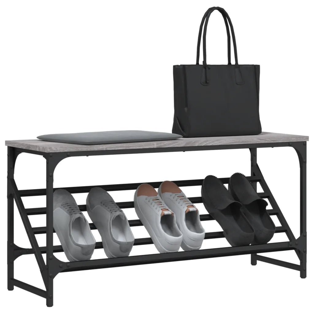 Scarpiera-Scaffale per scarpe Grigio Sonoma 90x30x45 cm in Legno Multistrato