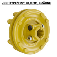 Frizione per albero cardanico scanalato a 6 denti Filetto esterno e interno 1 3/8" Max 1200Nm Giallo