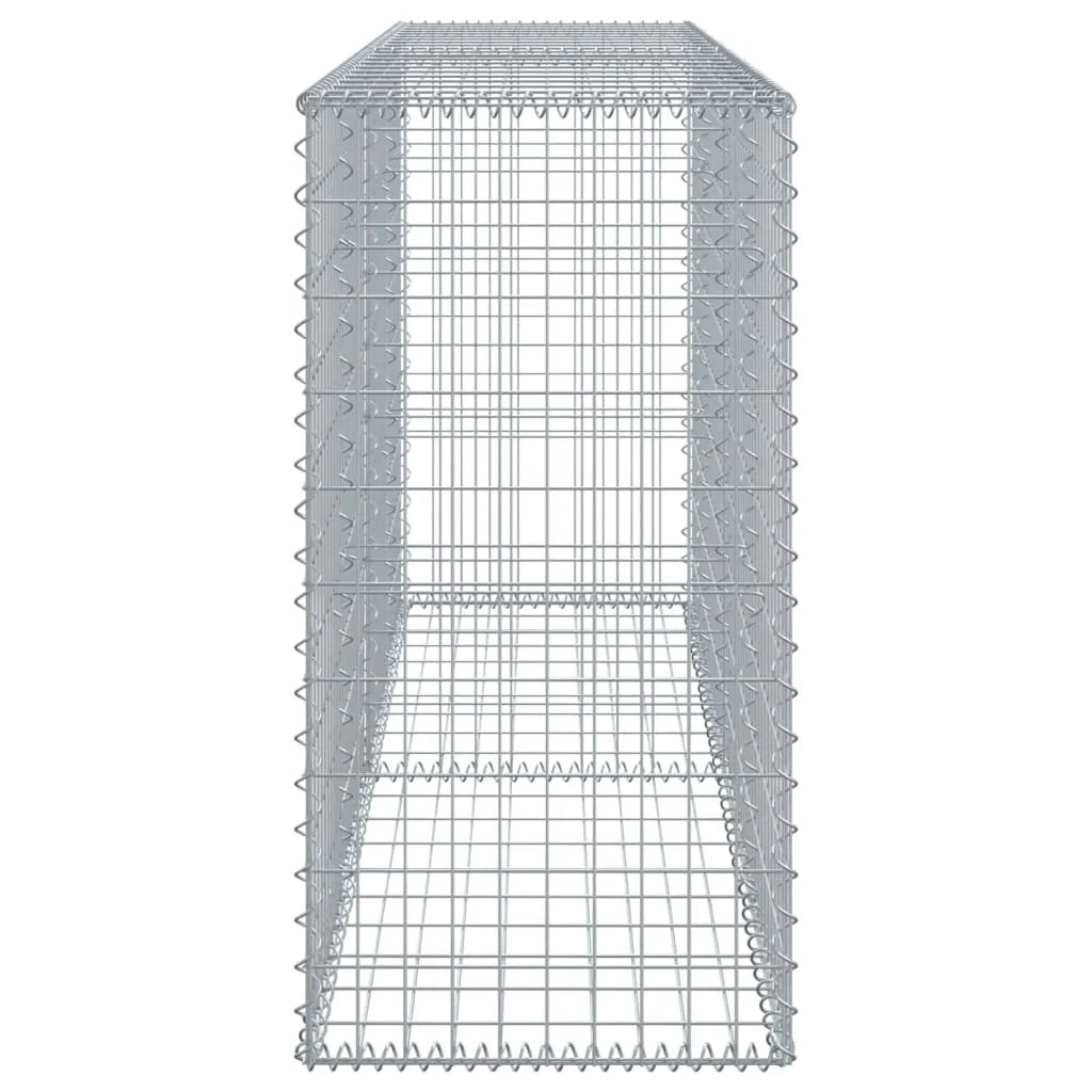 Gabbione recinto a gabbia muro di contenimento con coperchio 200 x 50 x 100 cm ferro zincato argento 02_0040143