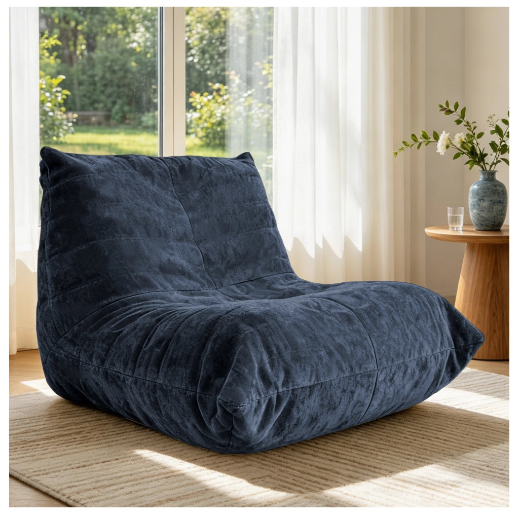 POLTRONA SACCO Ergonomica 49x40x29 cm Chenille Blu