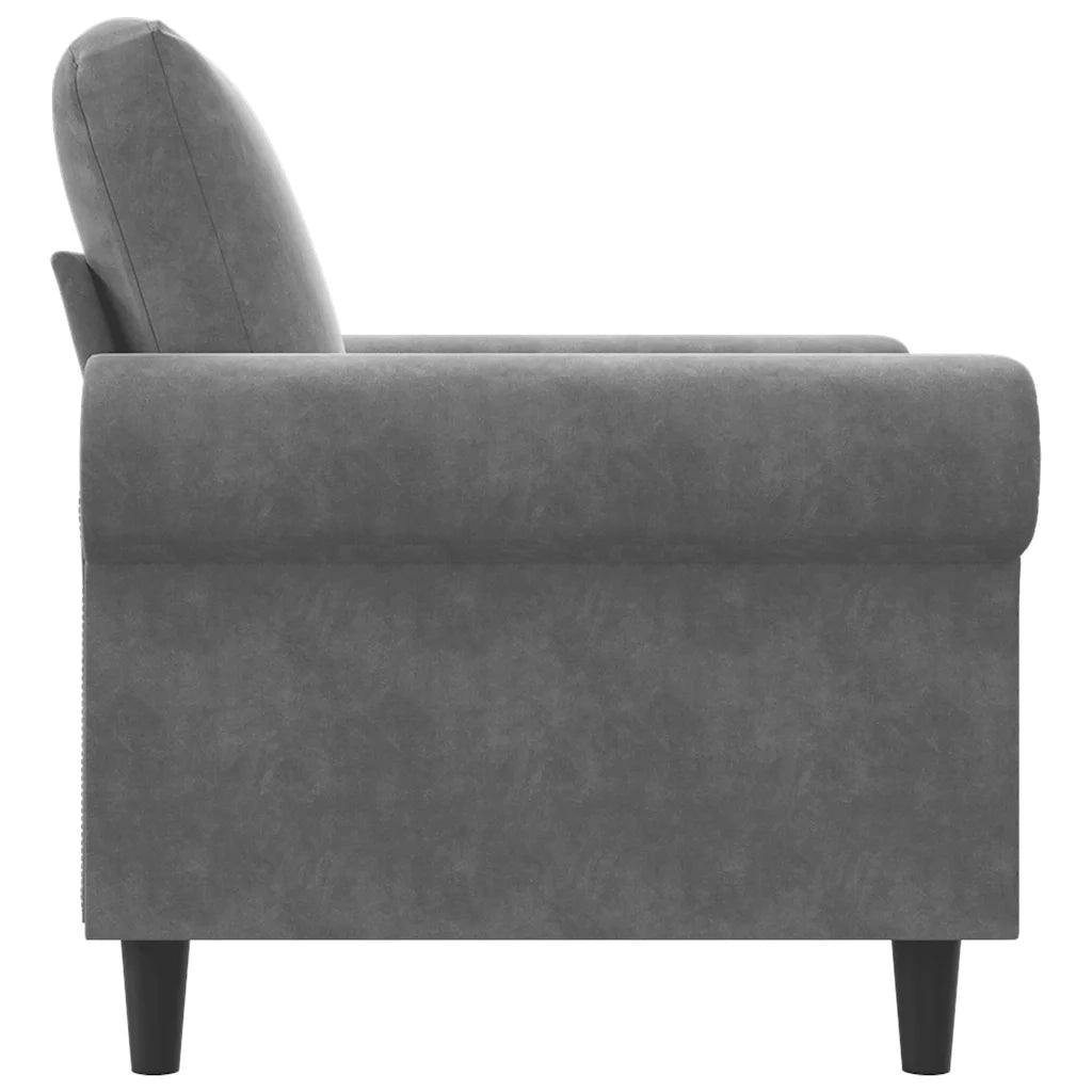 Poltrona-Divano Sedia-Poltroncina Grigio Scuro 60 cm Velluto 493038