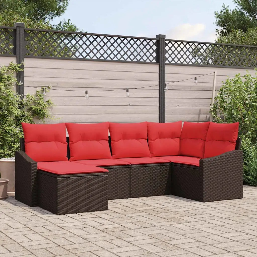 Set di divani 6 pz Marrone polyrattan 3346794