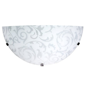 Applique 1xE27 Ganci Cromo Vetro Lastra Bianco Decorato Damasco E-Energy Michela