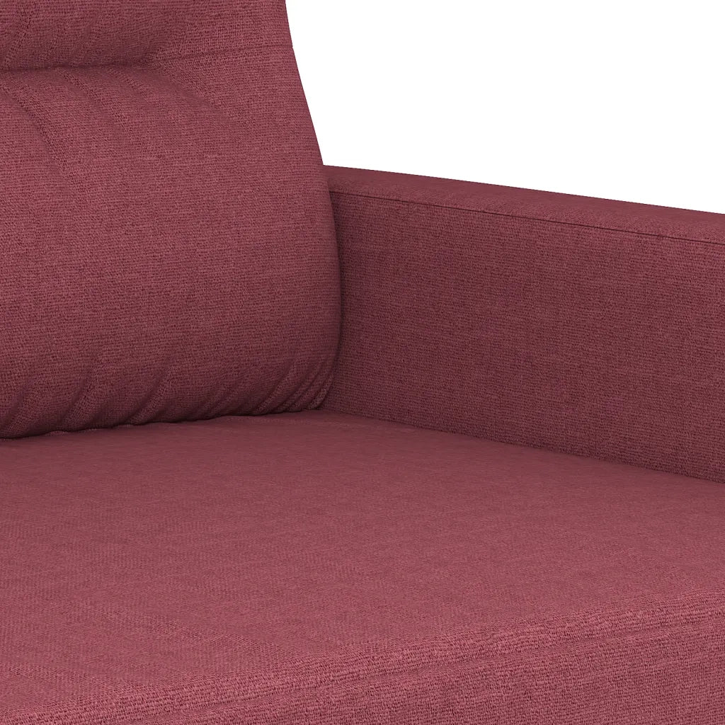 Set di Divani 3 pz con Cuscini Rosso Vino in Tessuto 3201630