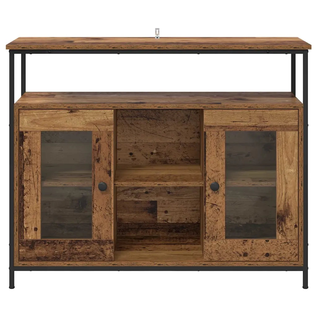 Credenza-Buffet-Armadio da cucina Legno vecchio 100 x 35 x 80 cm Legno multistrato 885355