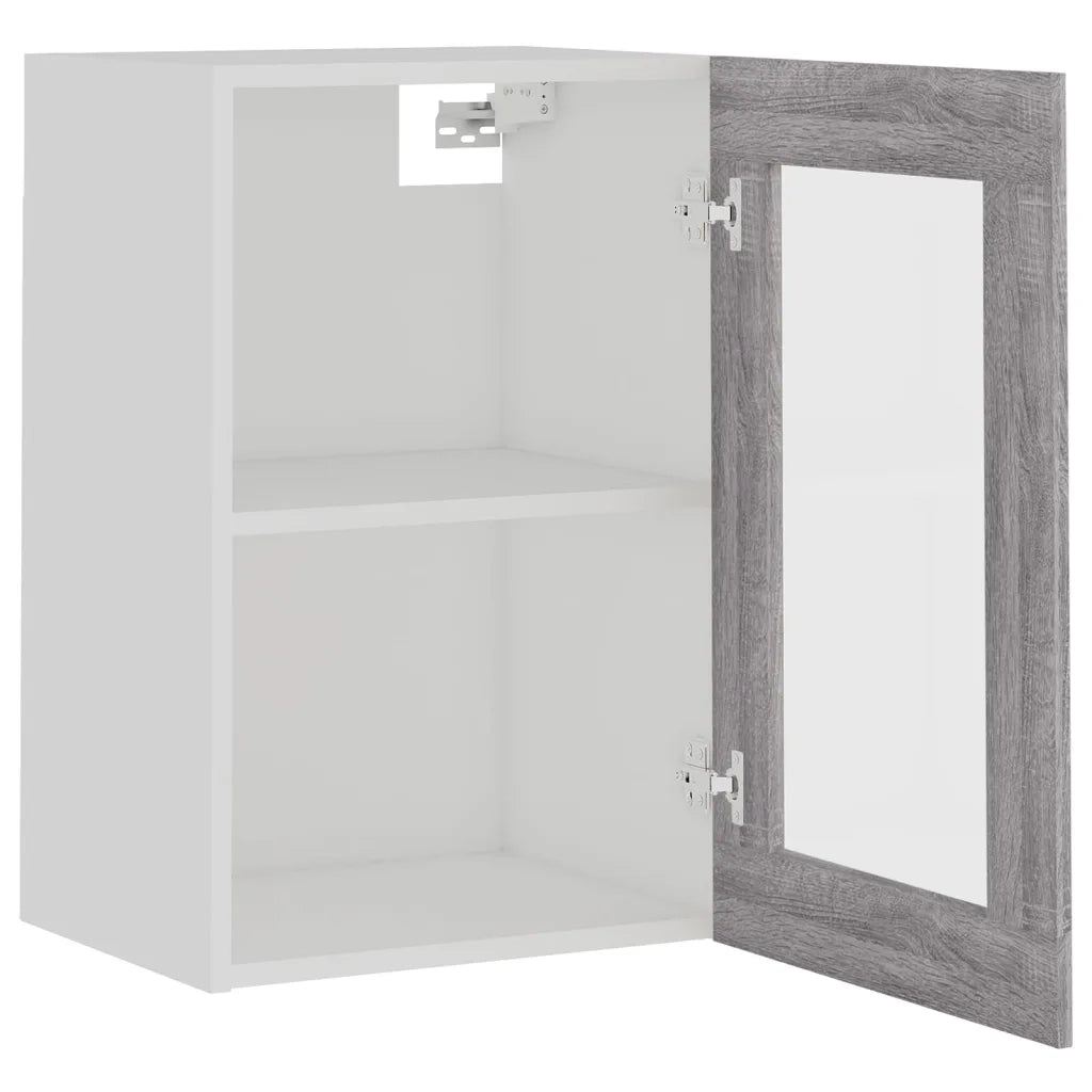 Mobile Pensile Vetro Grigio Sonoma 40x31x60cm Legno Multistrato cod mxl 71198