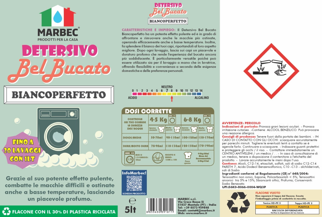 DETERSIVO BelBucato BiancoPerfetto 5LT