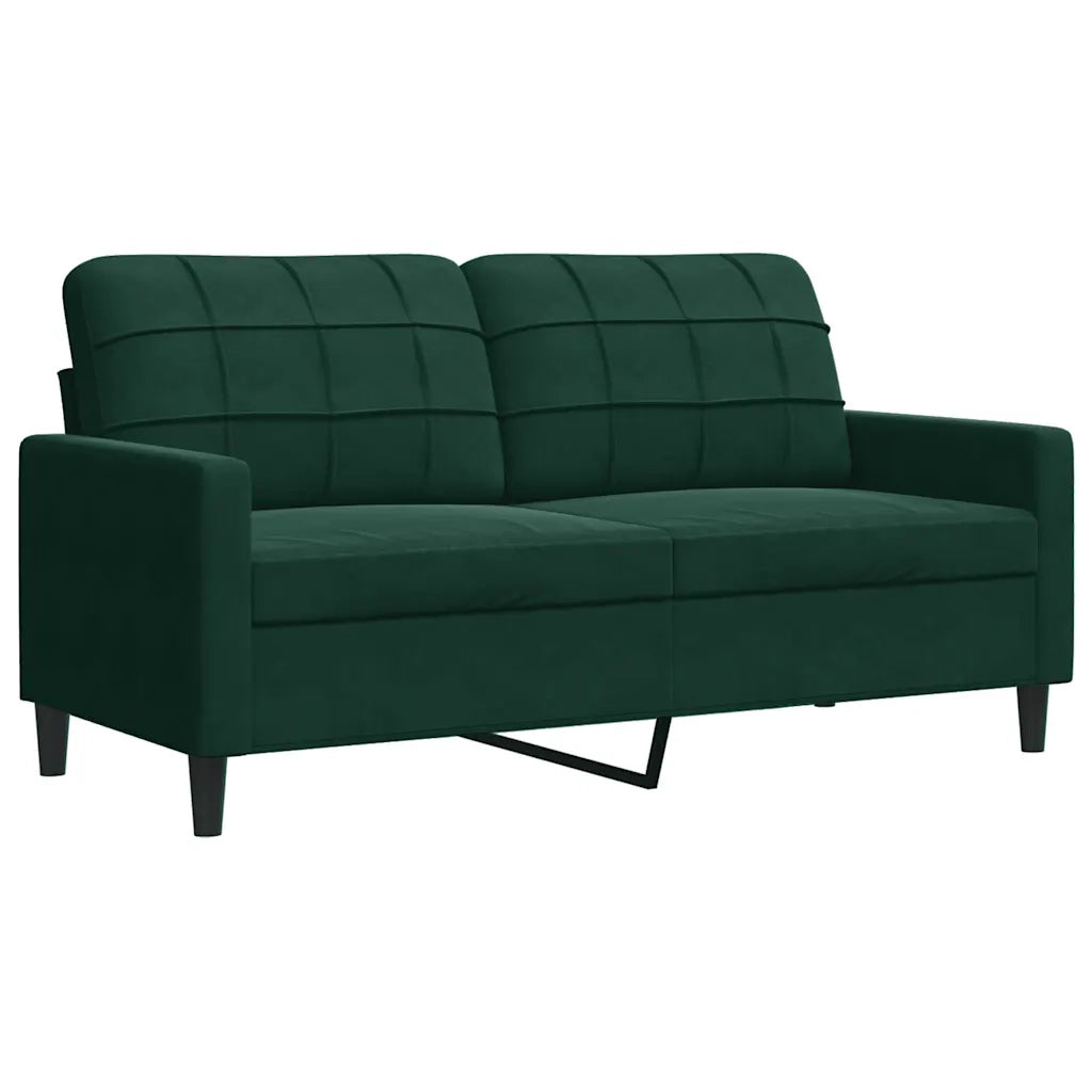 Divano a 2 Posti-Sofa 2 Posti Verde Scuro 140 cm in Velluto 465389