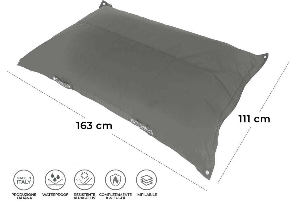 Cuscino Galleggiante 163x111cm in Tessuto Pomodone Galleggiante Grigio