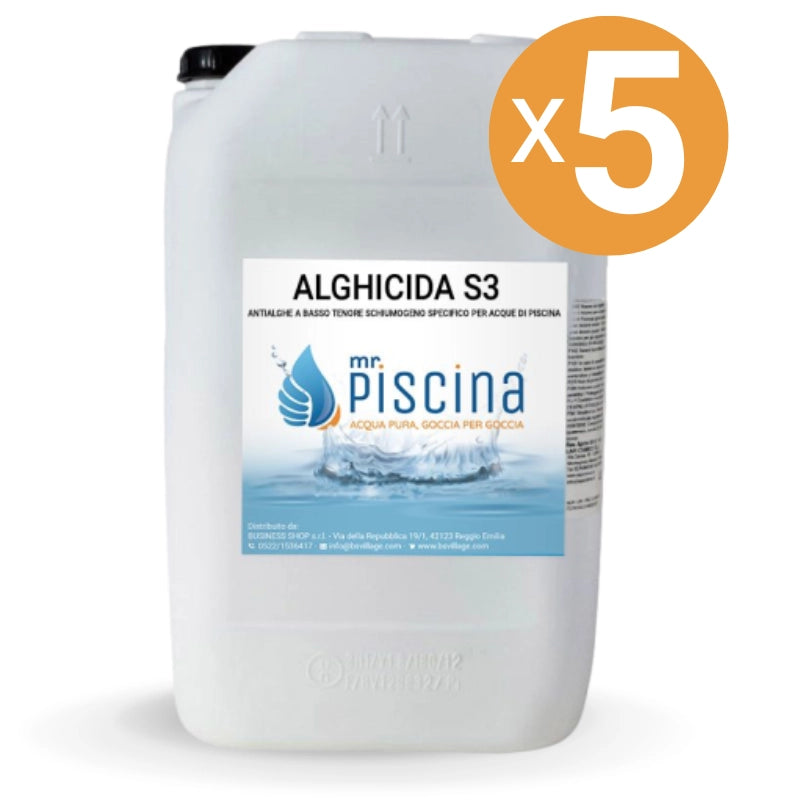 Antialghe piscina ALGHICIDA S3 - A schiuma controllata Quantità confezione: 5 confezioni