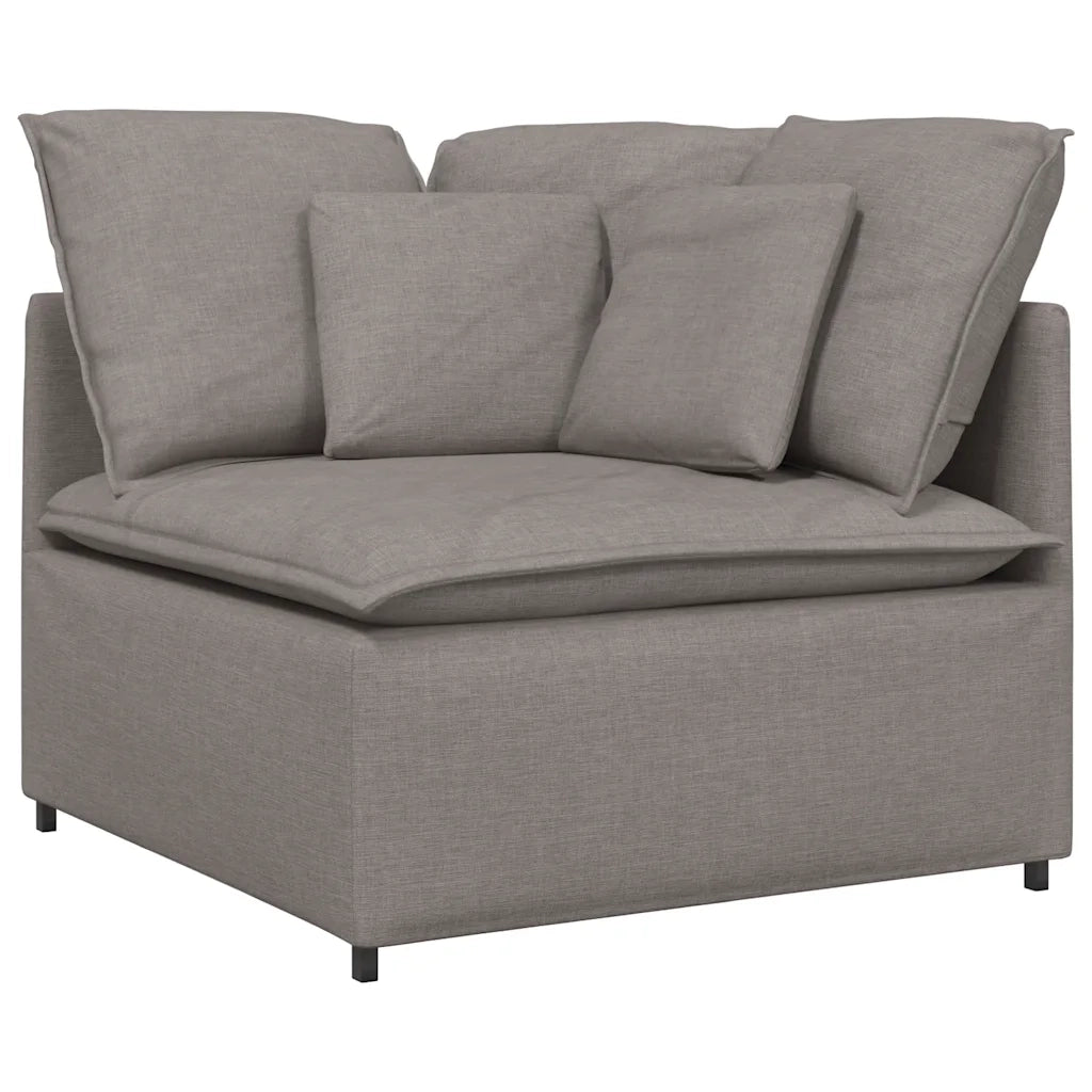 Divano da Giardino-Modulo Angolare Divano Modulare con Cuscini Tortora 100 cm