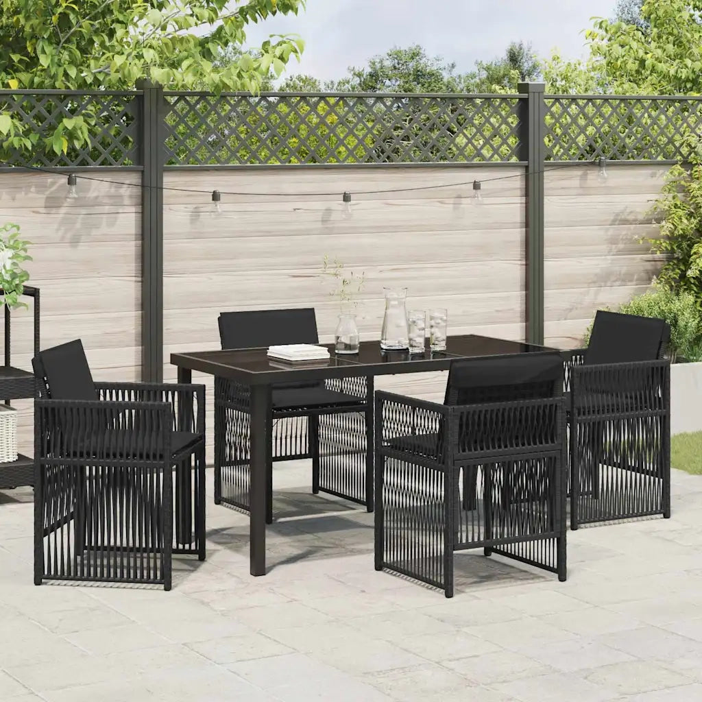 Set da Pranzo per Giardino 5 pcs Nero 3380650