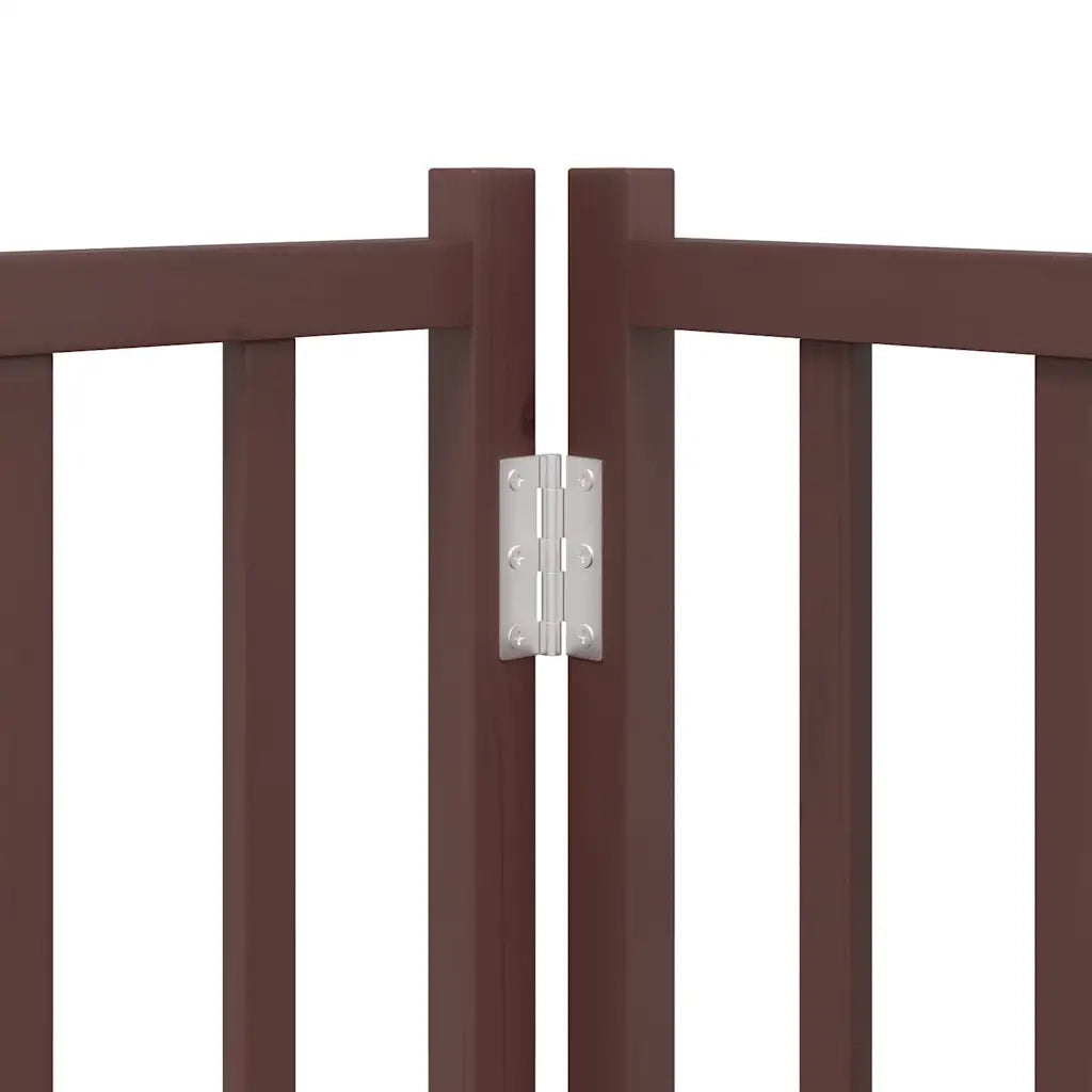 Cancello Cani Porta Pieghevole Marrone 10 Pannelli 800cm Pioppo CFW6725642