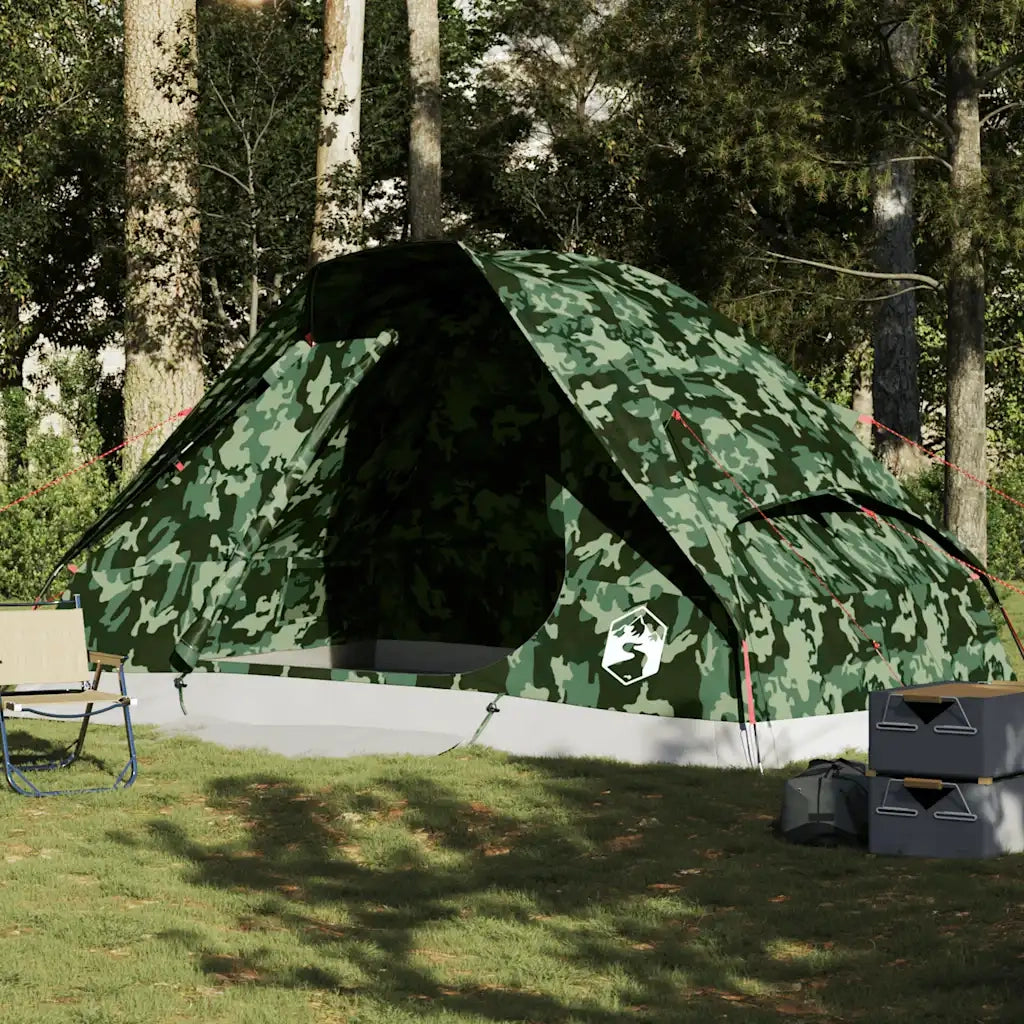 Tenda da Campeggio a Cupola per 6 Persone-Tenda per Escursionismo Mimetica Impermeabile 745350