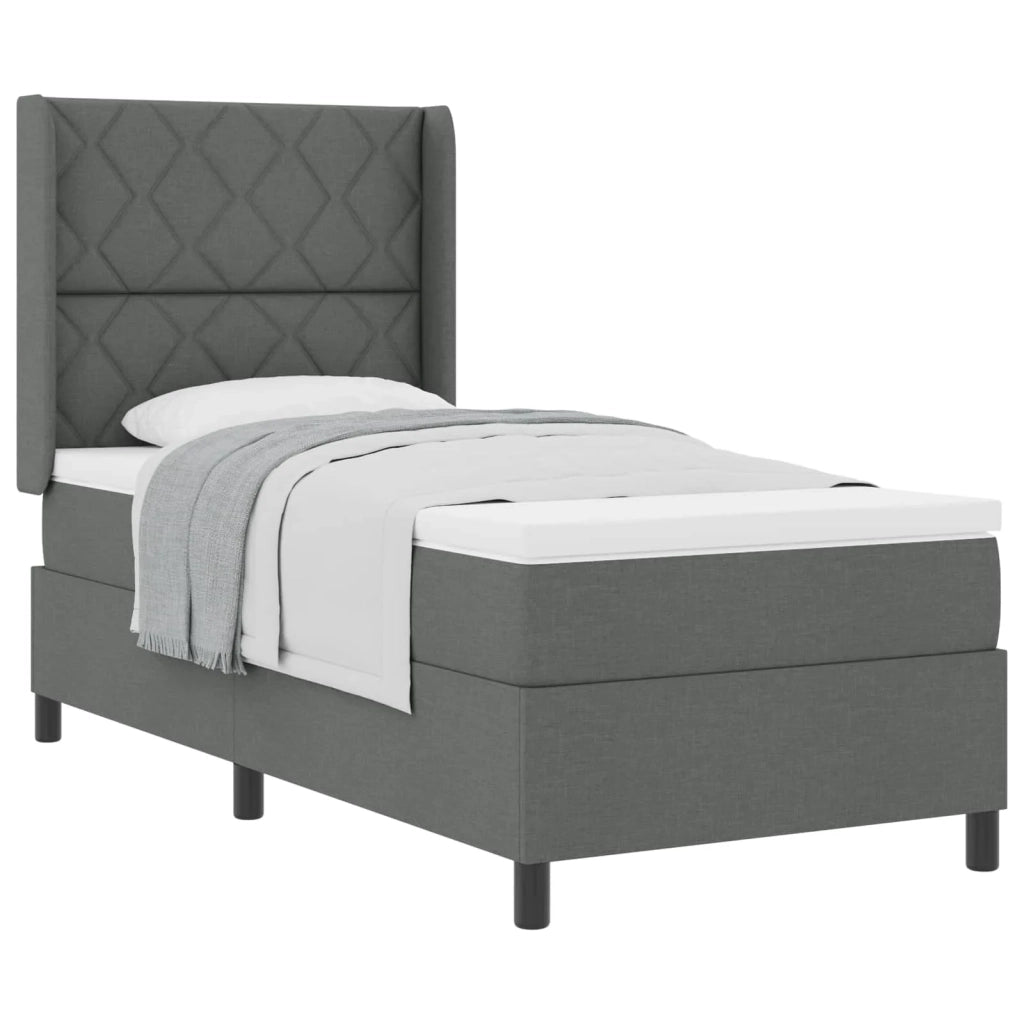 Letto a molle con cuscino Grigio scuro 200 x 90 cm Tessuto 3341687