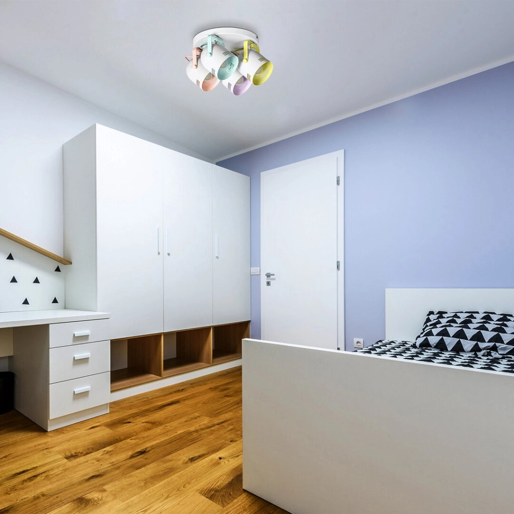 Faretto soffitto bambini bianco multicolor 4xE14 Rabalux Minuet