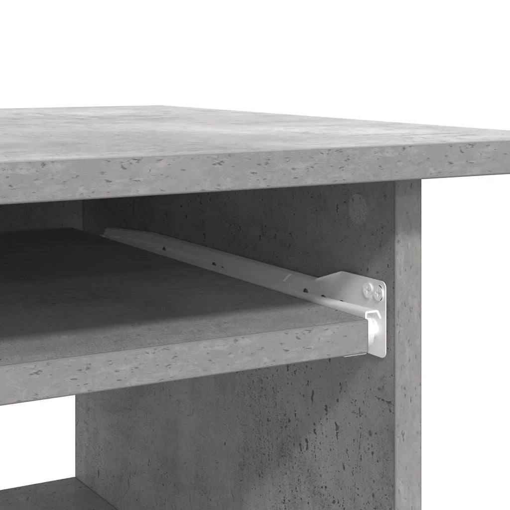 Scrivania | Tavolo da Ufficio Grigio Cemento 80x45x74 cm in Legno Multistrato