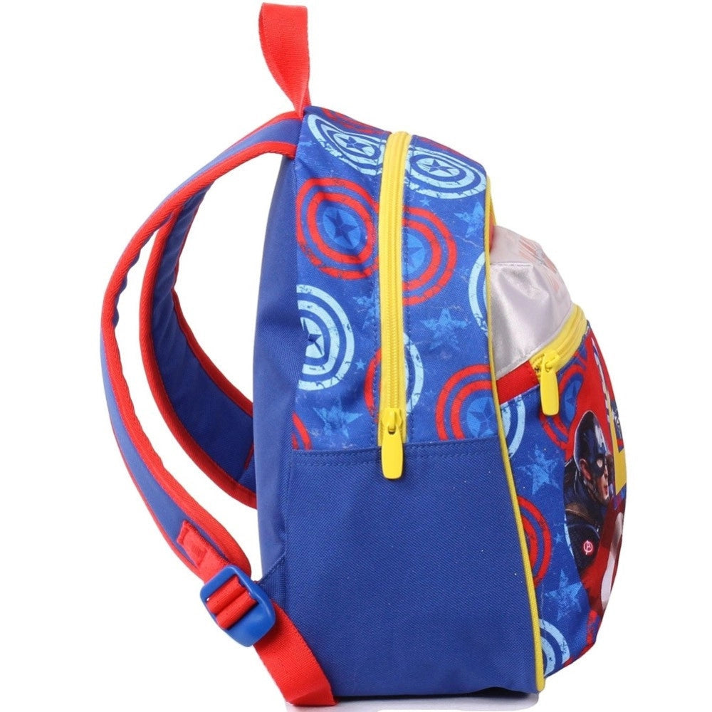 Trade Shop - Zaino Capitan America Civil War Marvel Blu Per Scuola Asilo E Tempo Libero 30cm -