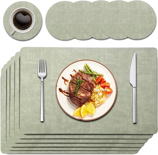 Set di 6 mattonelle per tavolo e supporti - Mattonella quadrata in tessuto - Resistente al calore - Impermeabile, resistente all'olio, antiscivolo - 43x30cm - Adatto per interni ed esterni