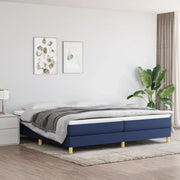 Struttura Letto a Rete a Molle Blu 200x200 cm in Tessuto 3120644