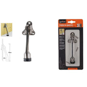 Trade Shop - Ferma Porta In Acciaio Base Antiscivolo Blocca Porta Viti Fermaporta 125mm 91103 -