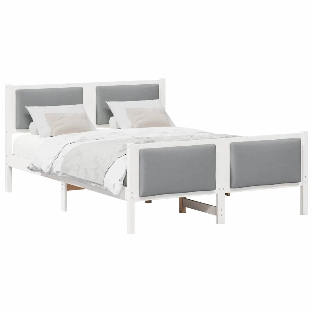 Struttura del letto Grigio chiaro 135 x 190 cm Tessuto