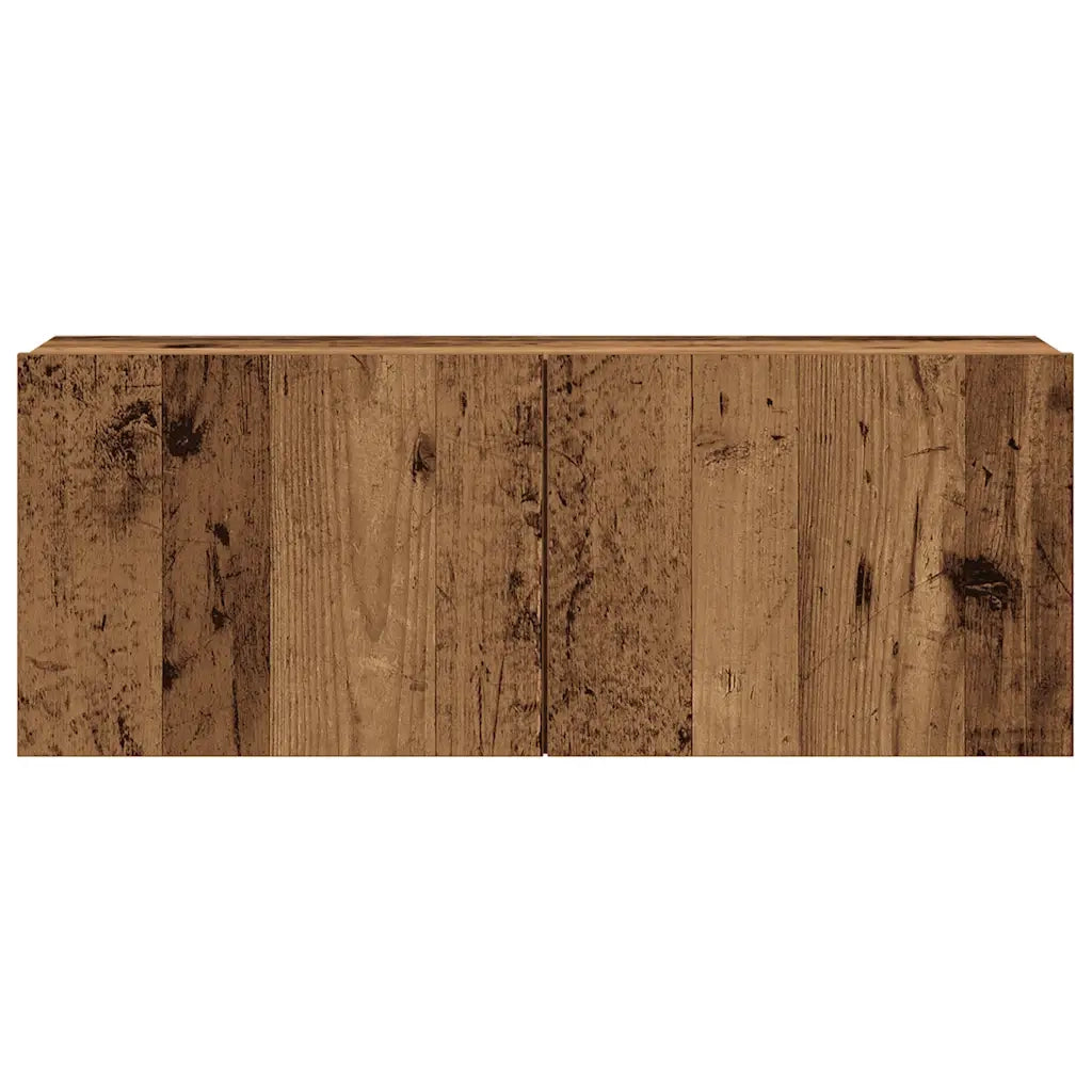 Set Mobile TV 7 pz Montato a Parete Legno Antico in Truciolato 3329139