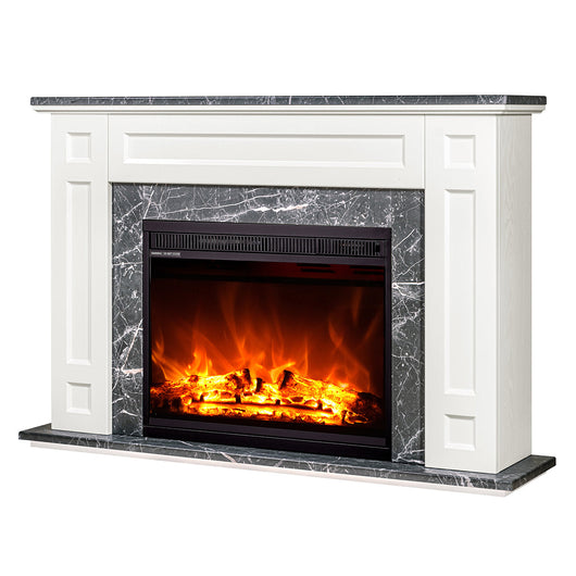 Camino Elettrico da Pavimento 78x115x27 cm Effetto Fiamma 1500W Frida & Lorance Ivory/dark gray