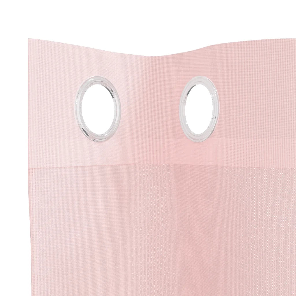 Tende in Voile con Occhielli 2 pz Rosa Chiaro 140x225 cm