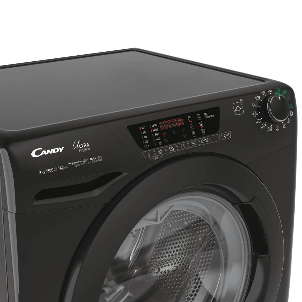 Candy Ultra Hygiene HE1584TWMBB6-S lavatrice Caricamento frontale 8 kg 1500 Giri/min Nero