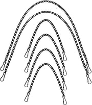 Set di 6 catenelle metalliche, 25 cm e 50 cm, con ganci, catena di ferro nera per portamantelli, decorazione esterna, interna, poster, piatto, bandiera