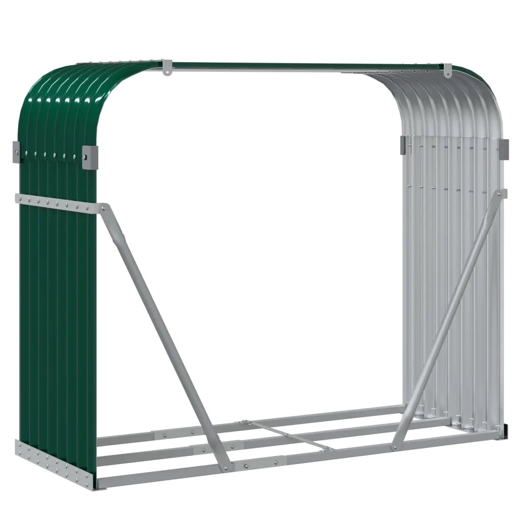 Portaceppi Verde 120x45x100 cm in Acciaio Zincato 364543