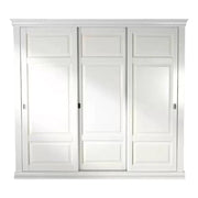 Armadio 3 porte scorrevoli legno shabby bianco 294x65x258 - Mobili 2G