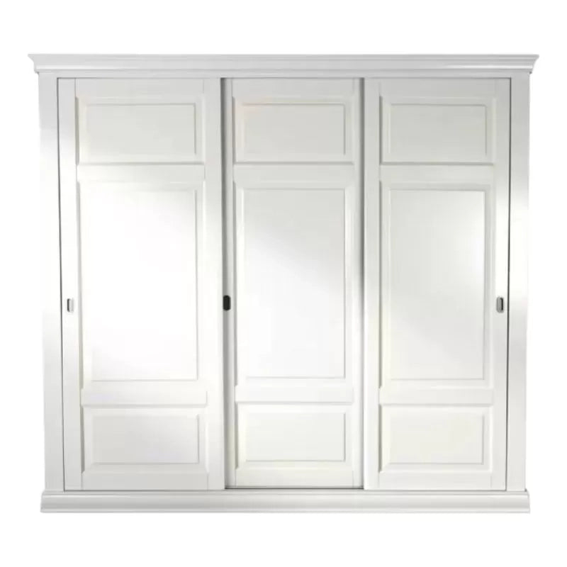 Armadio 3 porte scorrevoli legno shabby bianco 294x65x258 - Mobili 2G