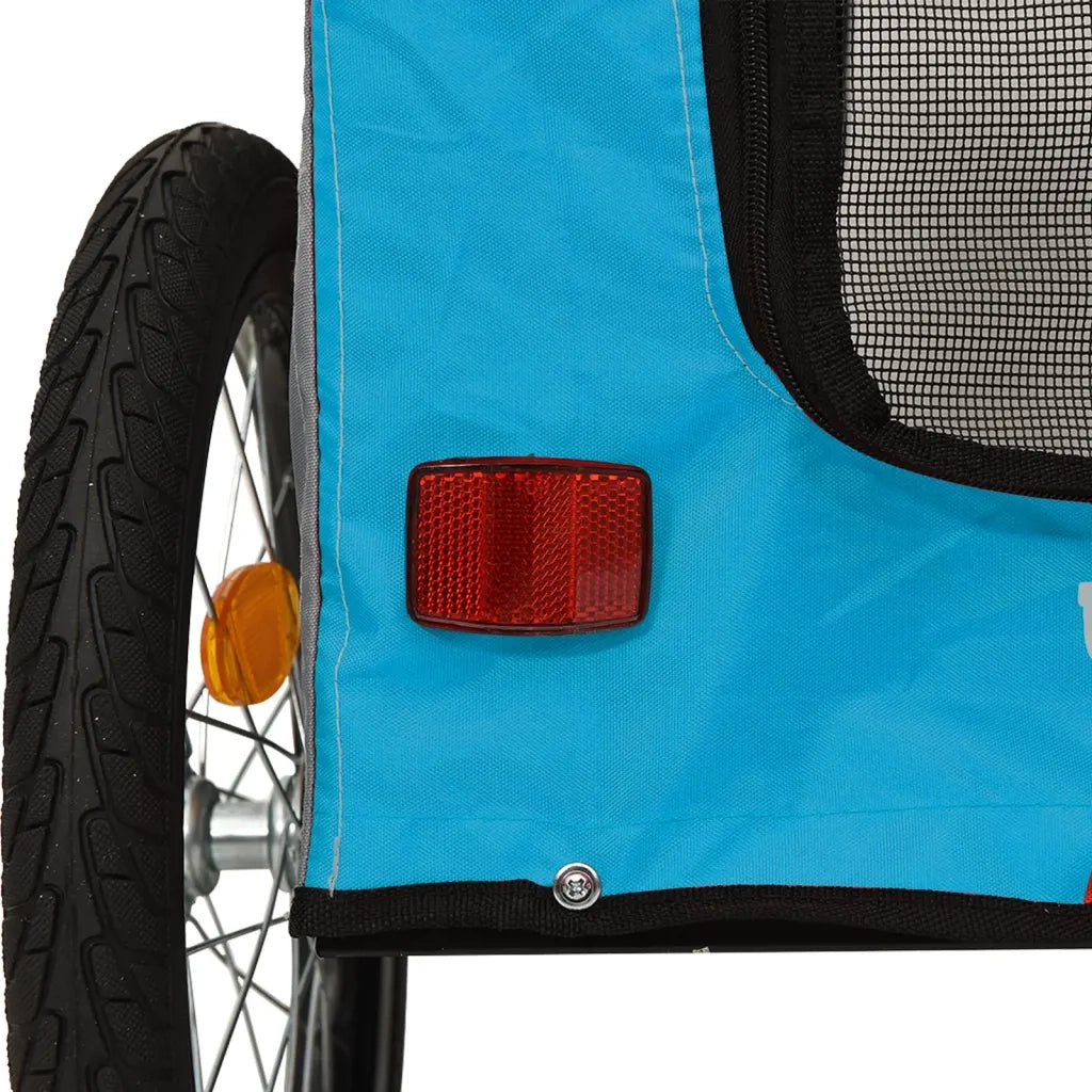 Rimorchio da Bici per Animali Blu e Grigio Oxford e Ferro CFW5428416