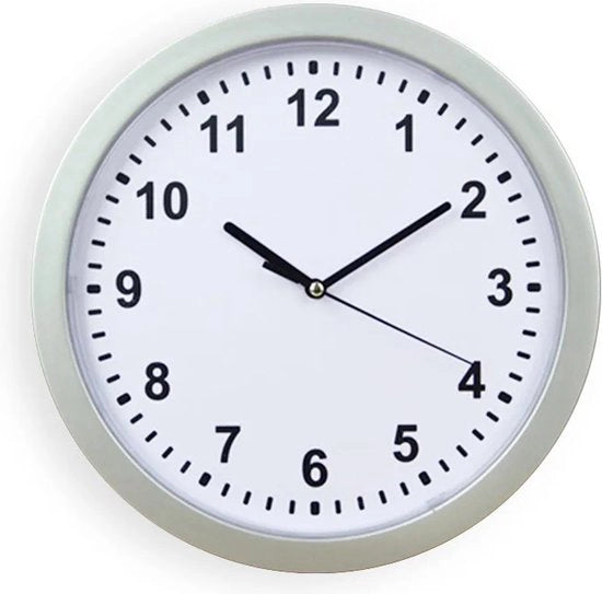 Orologio da Parete - Inclusa Cassetta Segreta - Stile e Facile da Usare - Materiale Resistente - Grigio - Diametro 25 cm