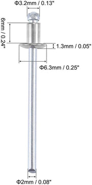100 pezzi di viti a coda di rondine in acciaio inox, 3,2 mm x 6 mm per connessioni metalliche