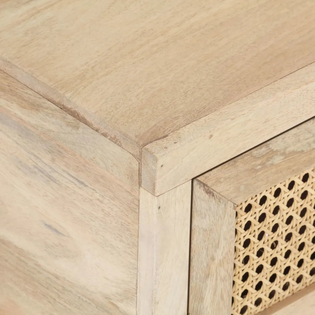 Tavolino da CaffÃ¨ 90x50x37 cm Legno Massello di Mango e Canna