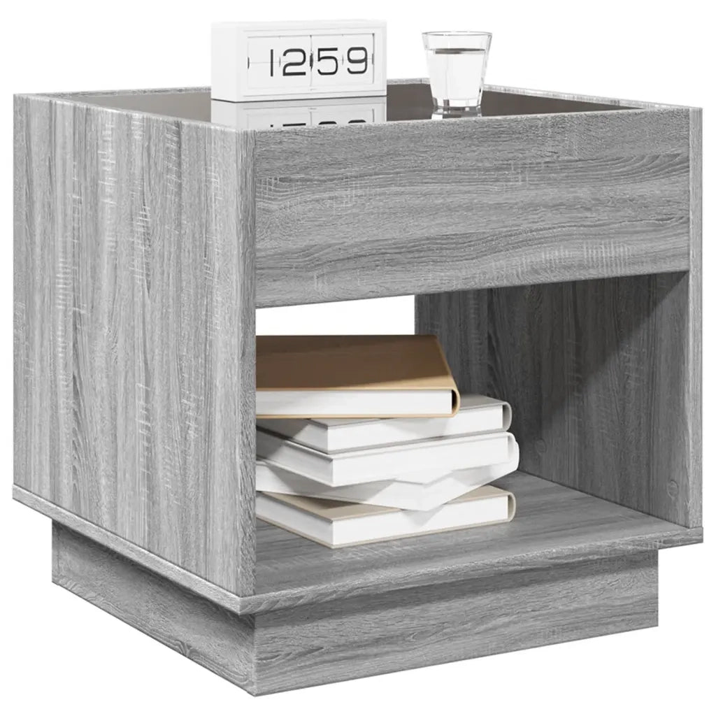 Comodino con LED Infinity Rovere Sonoma 50x50x50 cm 3284089
