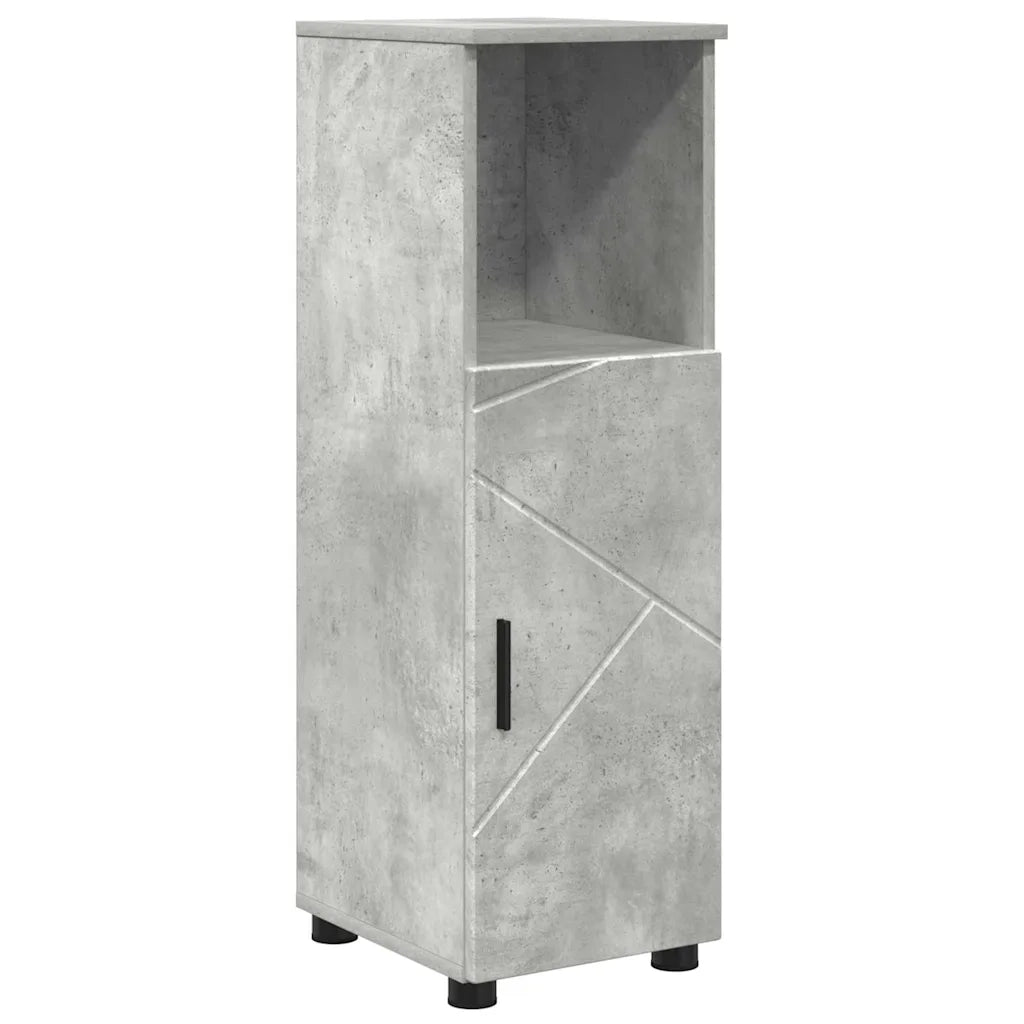Set di mobili per il bagno con porta 5 pcs Grigio cemento