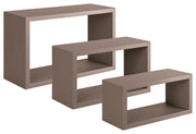 Set 3 Mensole da Parete Rettangolare in Fibra di Legno Trittico Marrone Talpa